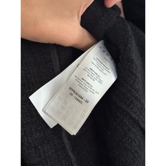 SANDRO Black Mini Dress With Tailored Collar Size 36 - Picture 9 of 10